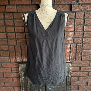 Isabel Maternity Black Cotton Sleeveless Top Shirt Blouse Size Small